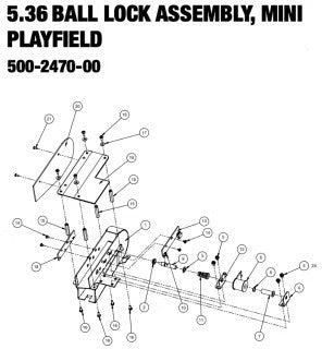 BLACK KNIGHT SOR PREM LE (Stern) Mini playfield lock assembly