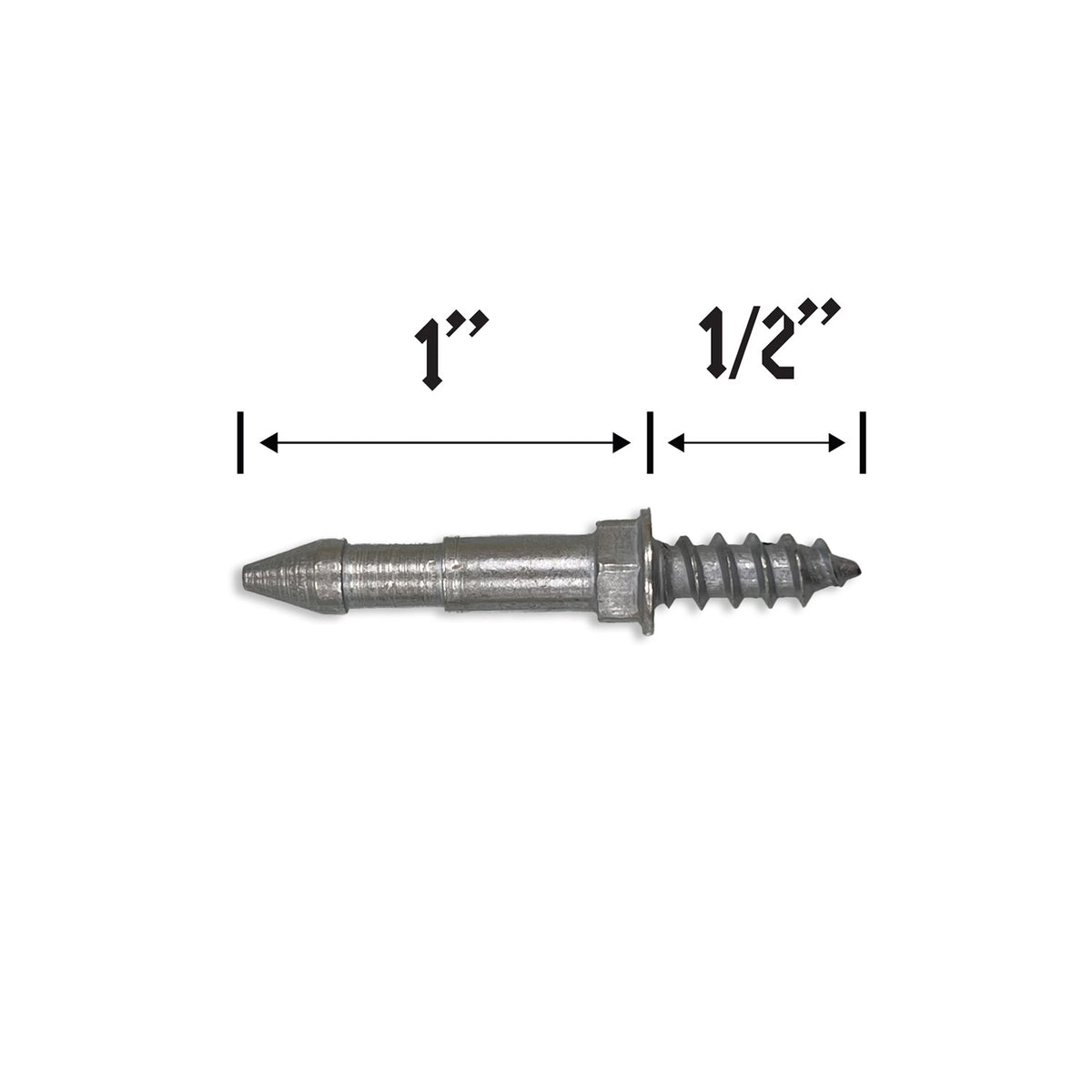 1-1/2" Tall Metal Post w/cutaway & #10 Wood Screw Base 97-0010-02