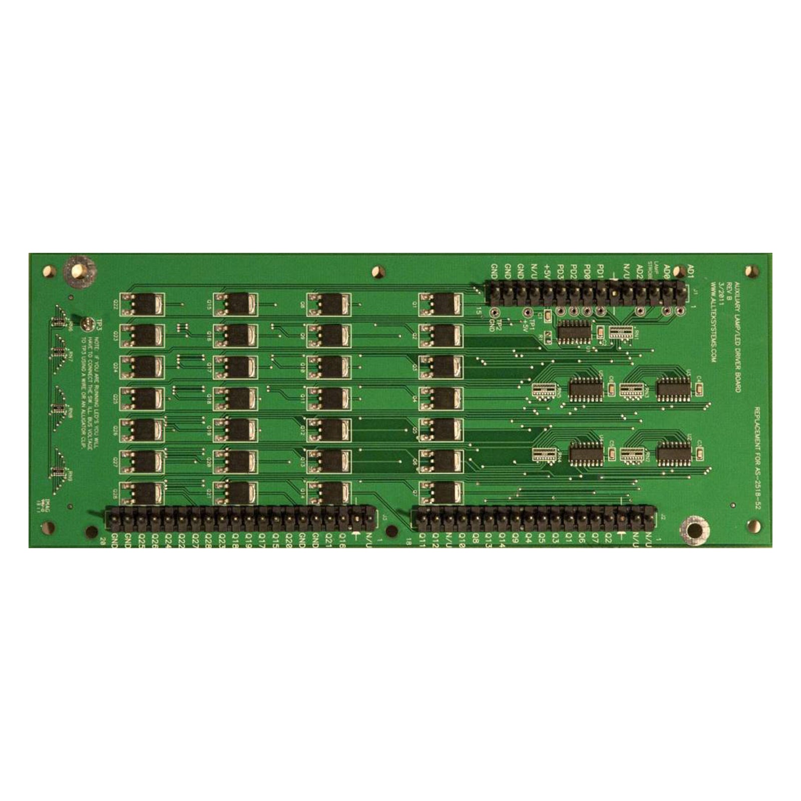 Nitro Pinball Sales Parts and Accessories - ALLTEK - Bally/Stern Auxiliary LED/Lamp Driver Board for (AS-2518-52)