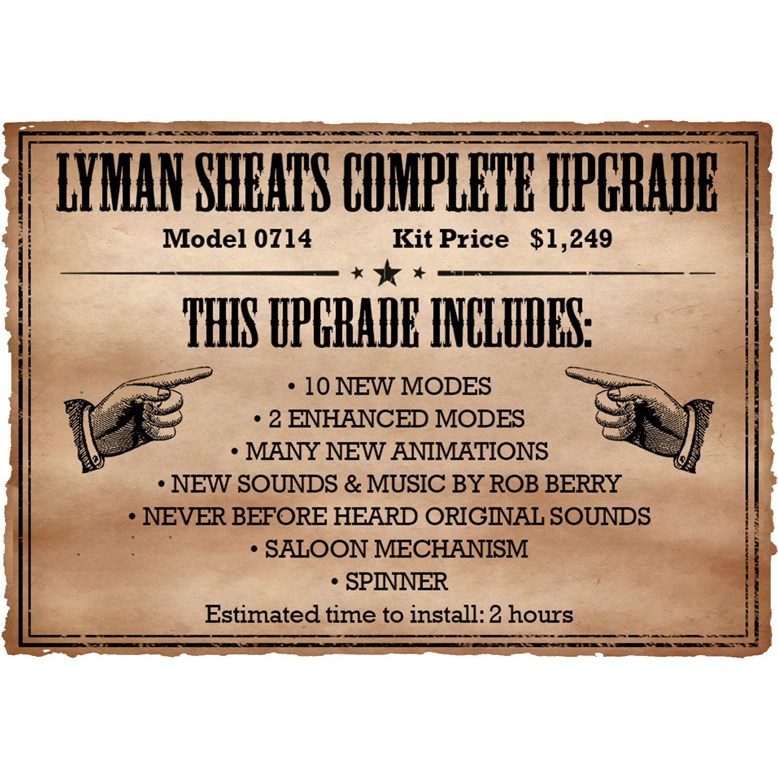 Nitro Pinball Sales Cactus Canyon - Lyman Sheats Complete Upgrade Kit