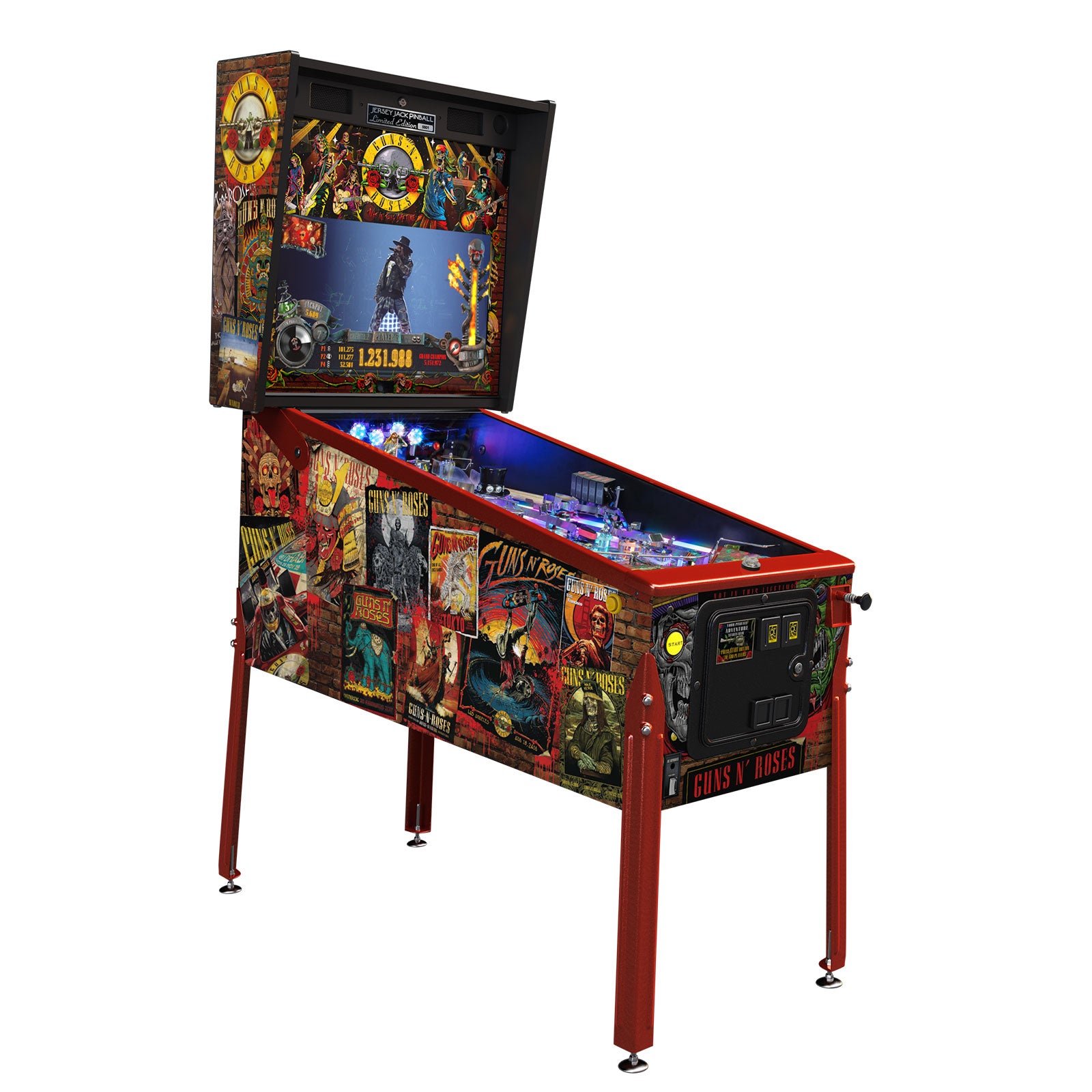 Nitro Pinball Sales GUNS N' ROSES Limited Edition Jersey Jack Pinball Machine