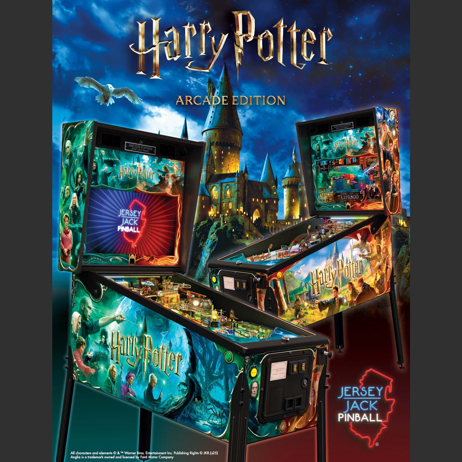 Nitro Pinball Sales Jersey Jack HARRY POTTER Arcade Edition Pinball Machine