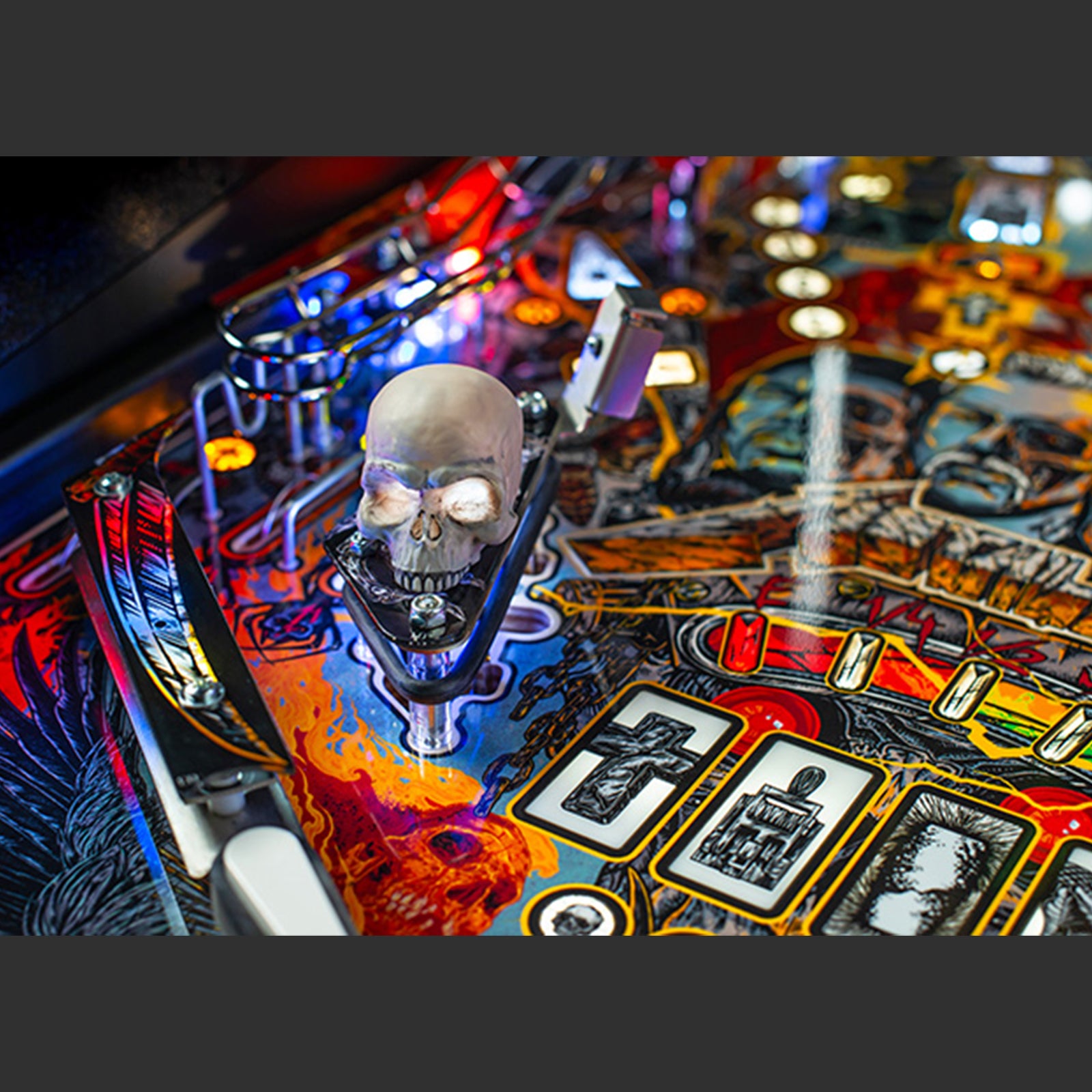 Nitro Pinball Canada Sales Stern Metallica Remastered Premium Pinball Machine Playfield