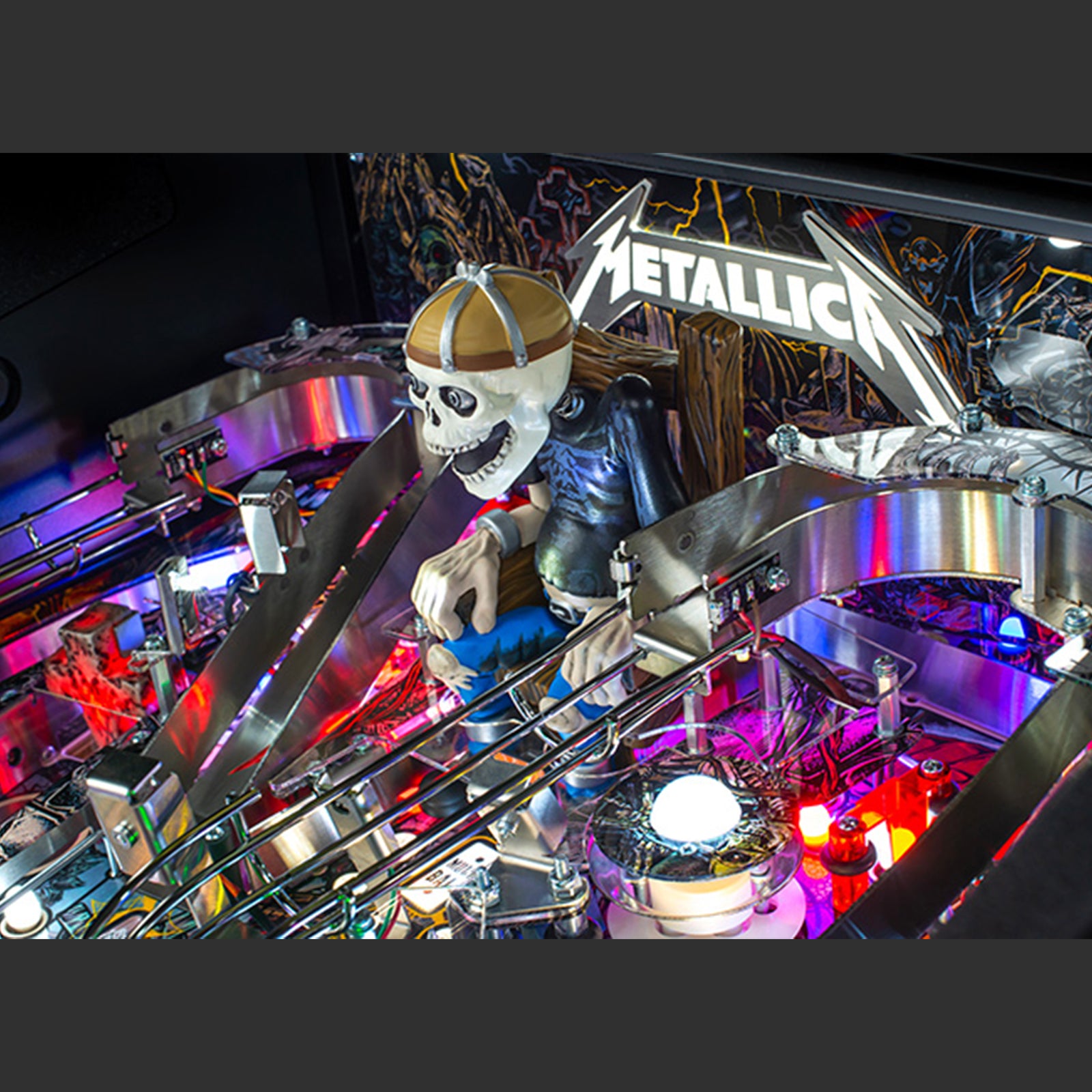 Nitro Pinball Canada Sales Stern Metallica Remastered Premium Pinball Machine Playfield