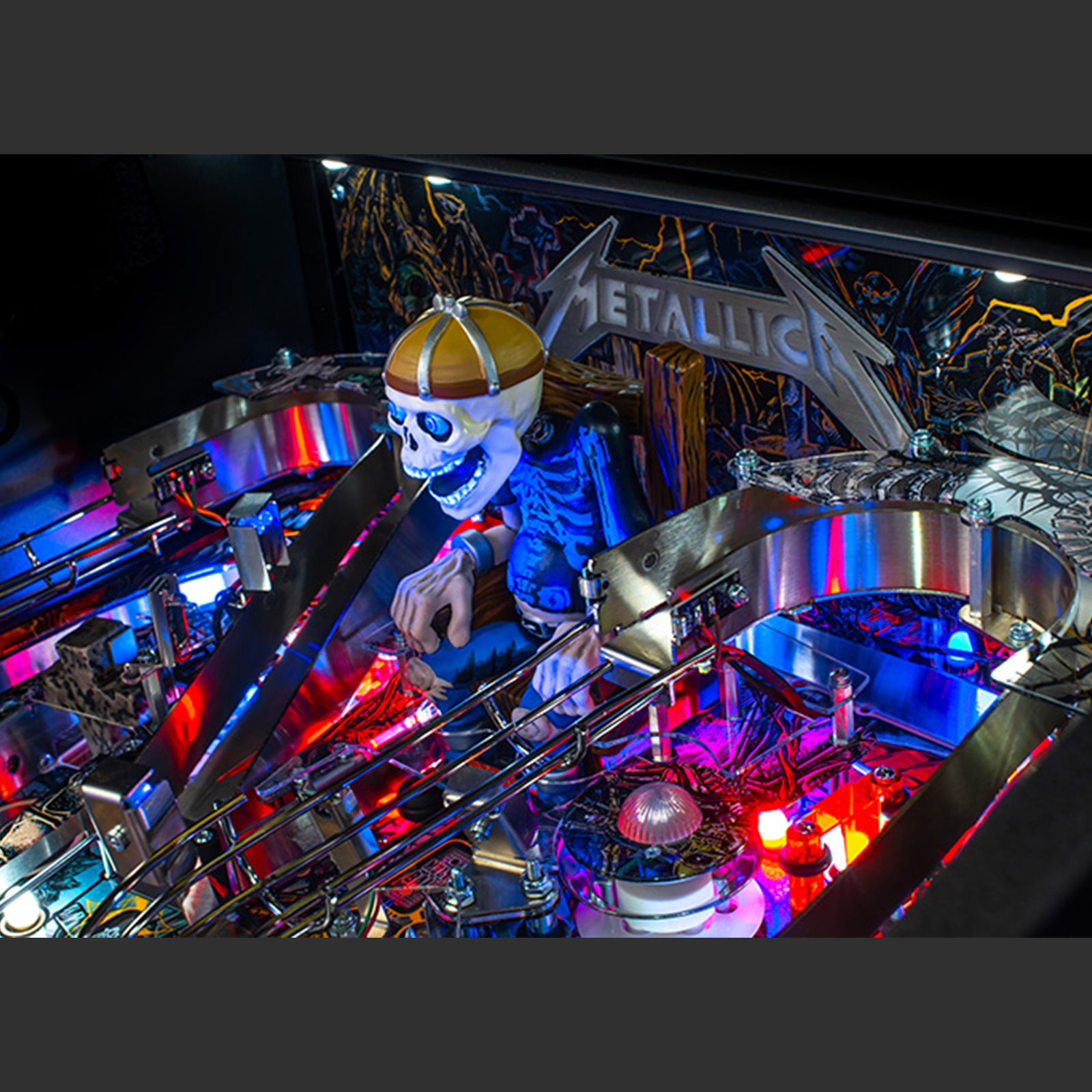Nitro Pinball Canada Sales Stern Metallica Remastered Premium Pinball Machine Playfield
