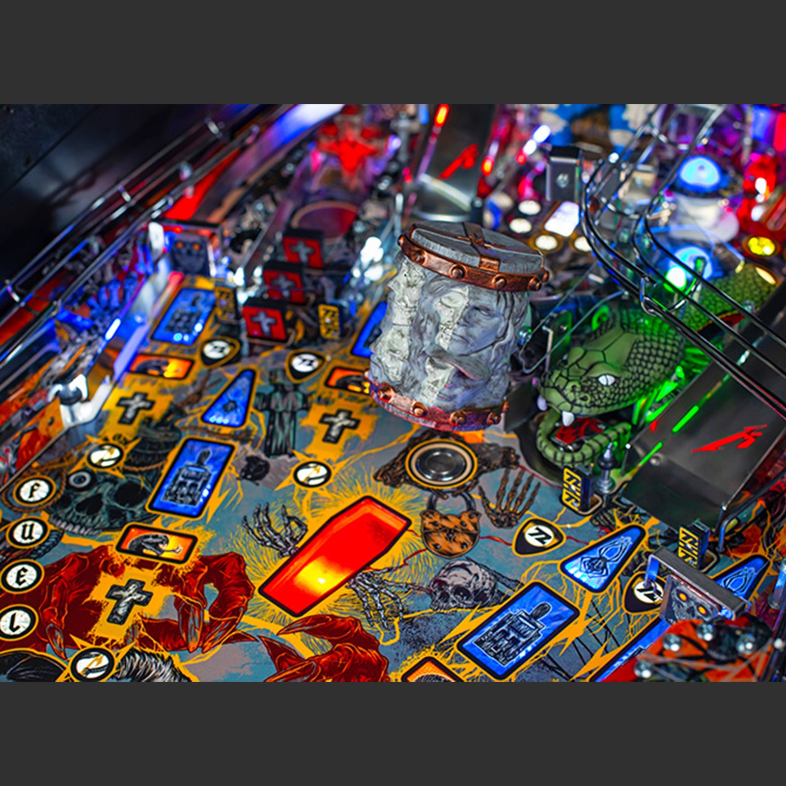 Nitro Pinball Canada Sales Stern Metallica Remastered Premium Pinball Machine Playfield