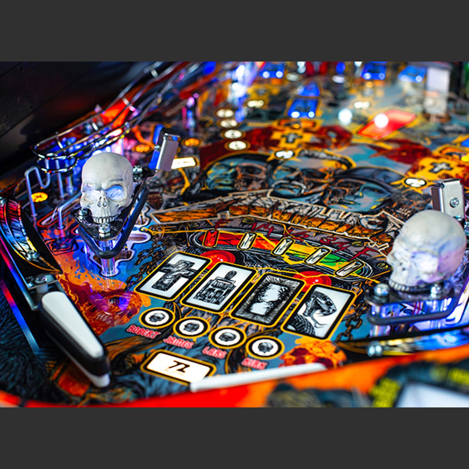 Nitro Pinball Canada Sales Stern Metallica Remastered Premium Pinball Machine Playfield