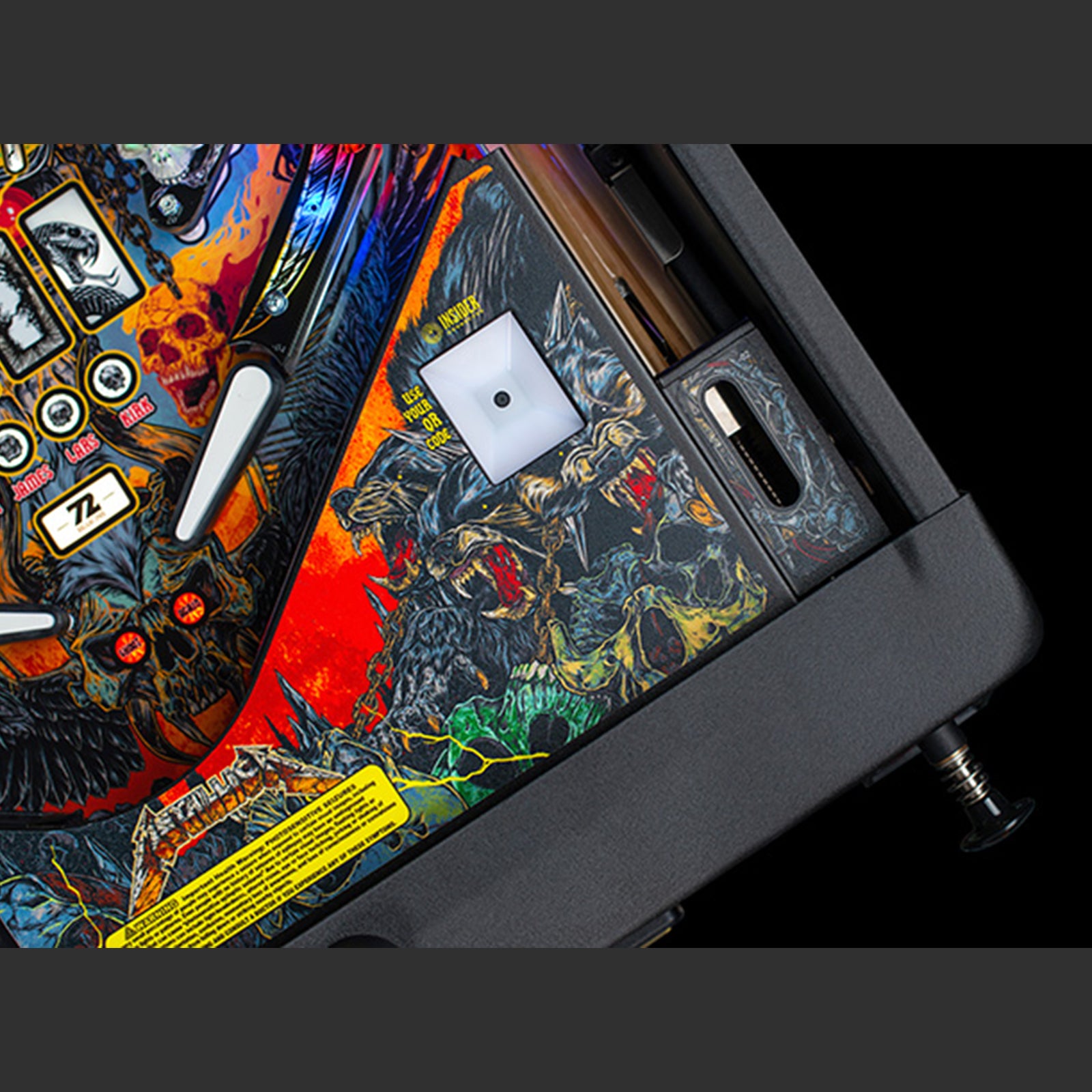 Nitro Pinball Canada Sales Stern Metallica Remastered Premium Pinball Machine Playfield