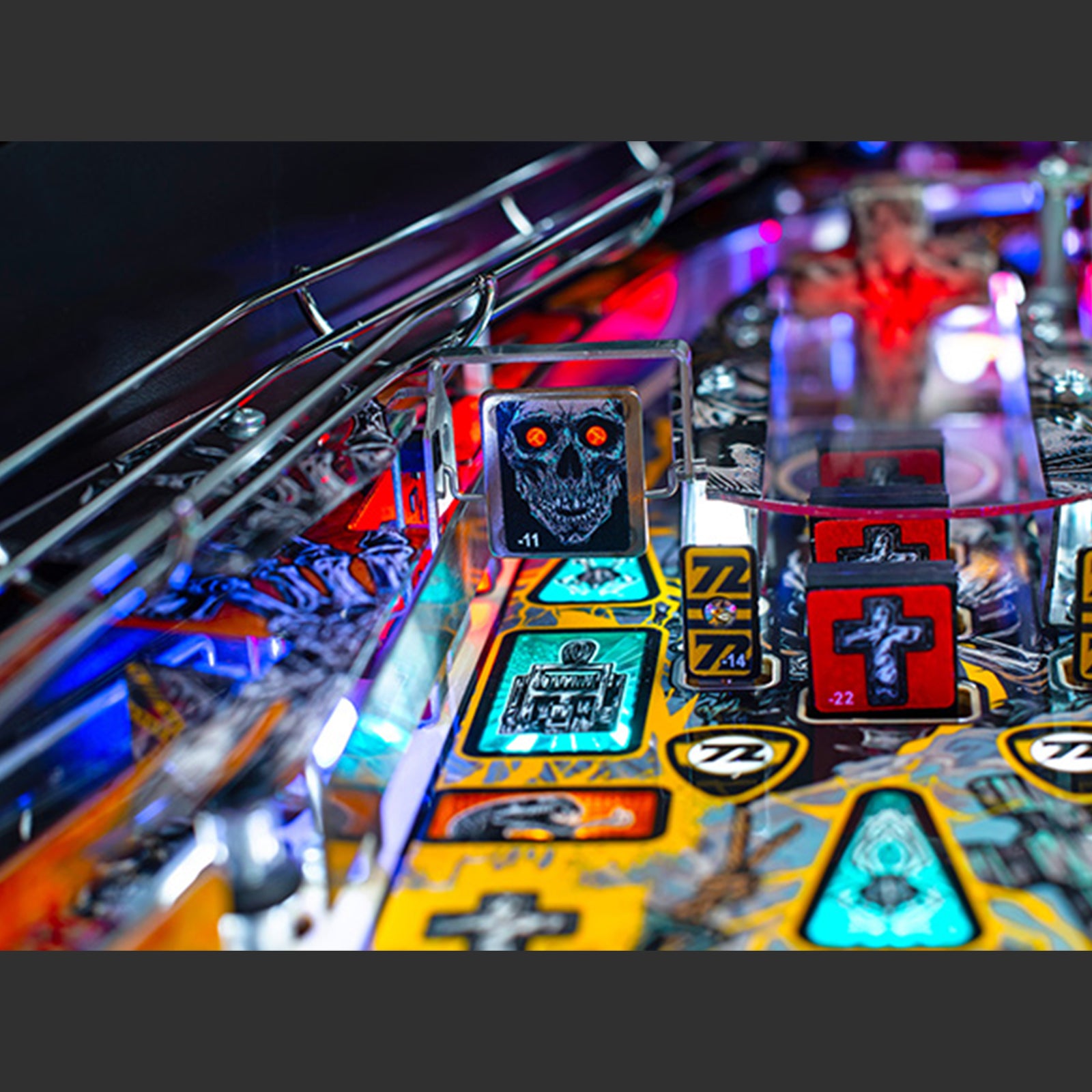 Nitro Pinball Canada Sales Stern Metallica Remastered Premium Pinball Machine Playfield