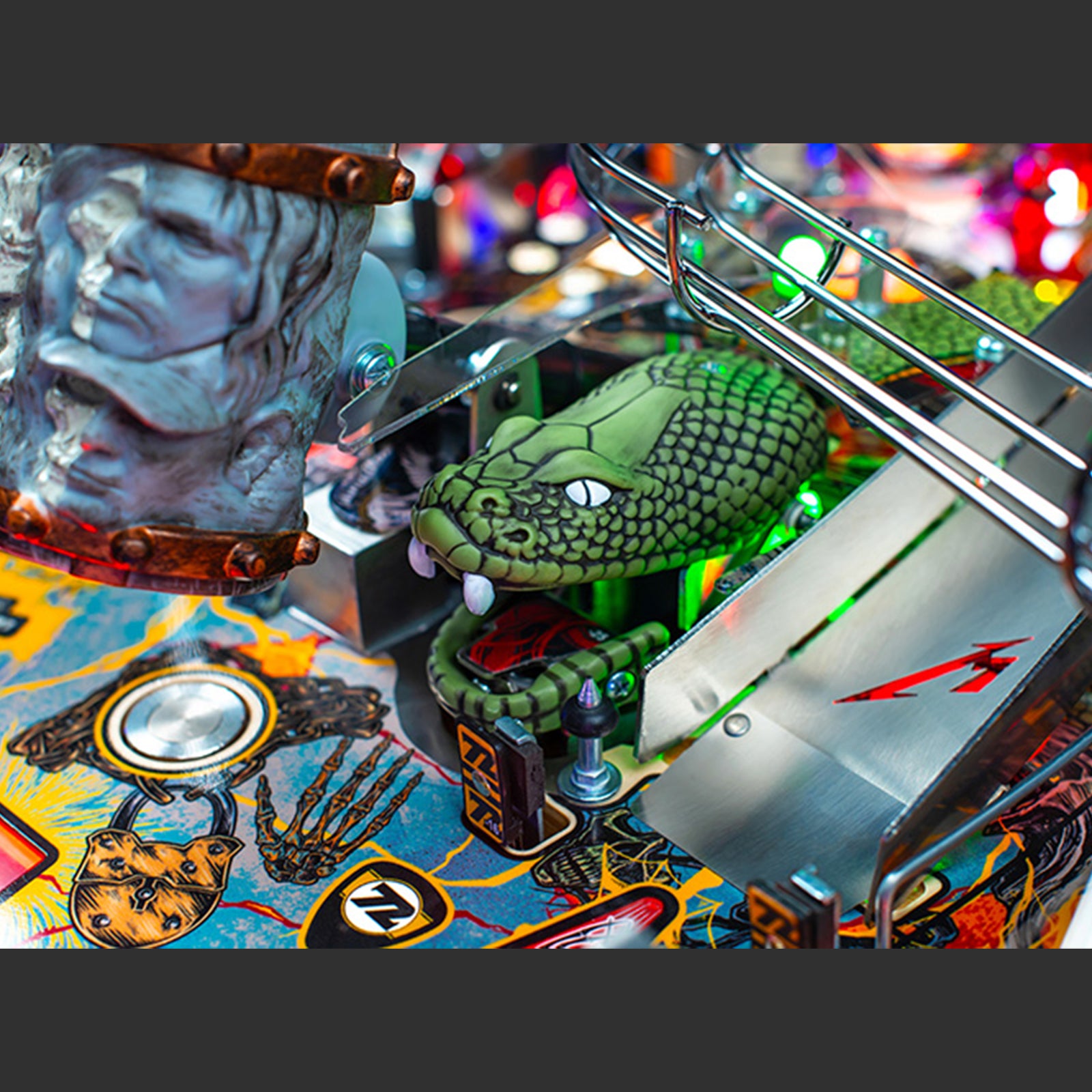 Nitro Pinball Canada Sales Stern Metallica Remastered Premium Pinball Machine Playfield
