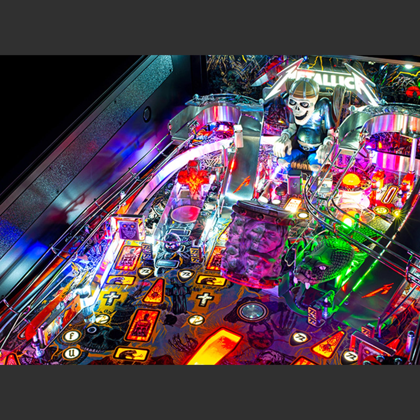 Nitro Pinball Canada Sales Stern Metallica Remastered Premium Pinball Machine Playfield