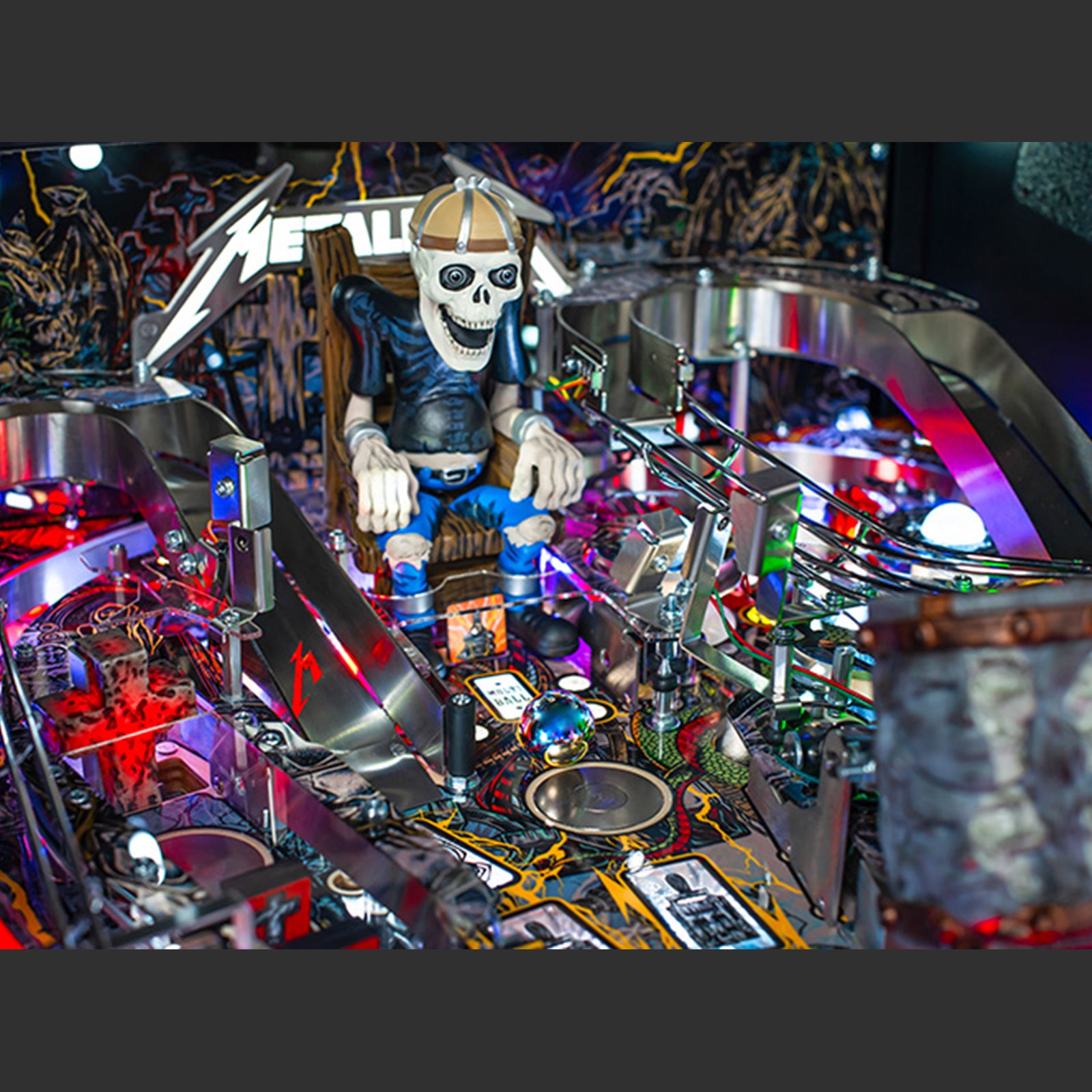 Nitro Pinball Canada Sales Stern Metallica Remastered Premium Pinball Machine Playfield