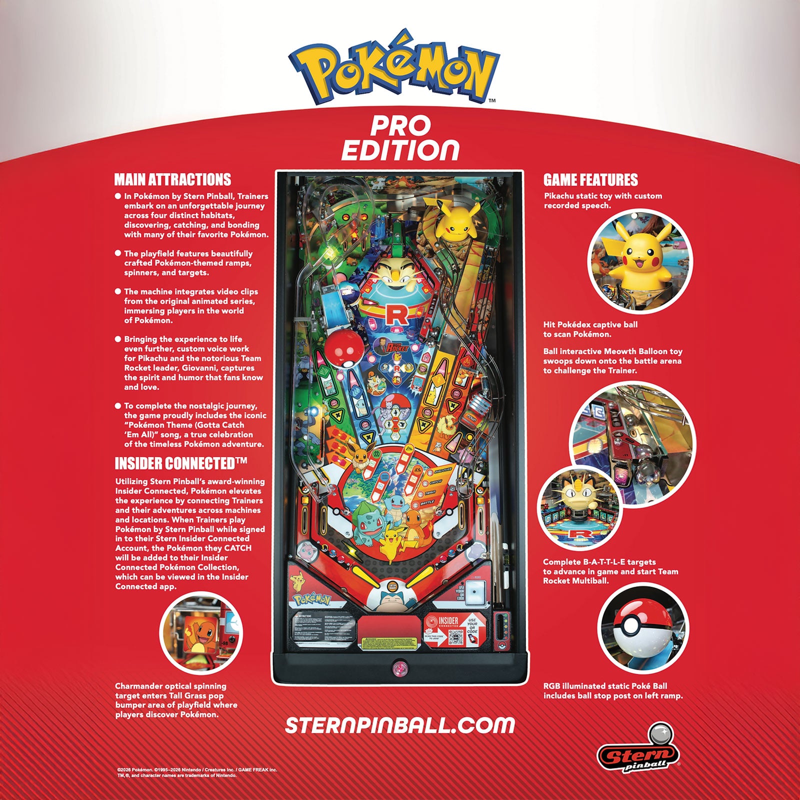 Nitro Pinball Pokémon Pro Edition Stern Pinball Machine
