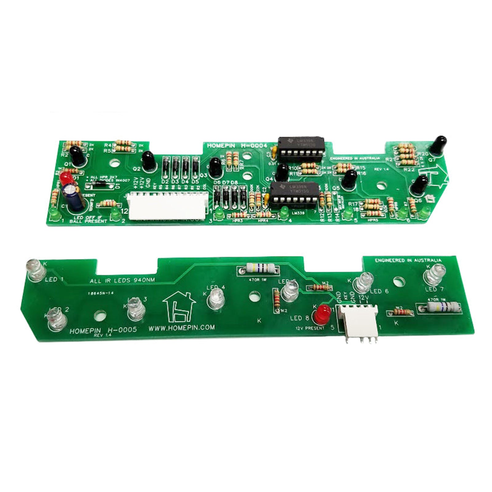 Nitro Pinball Machines Sales Parts and Accessories Homepin - 7 Opto Trough Board Set for WMS/Bally Widebody WMS A-16926-RX / A-16927-TX
