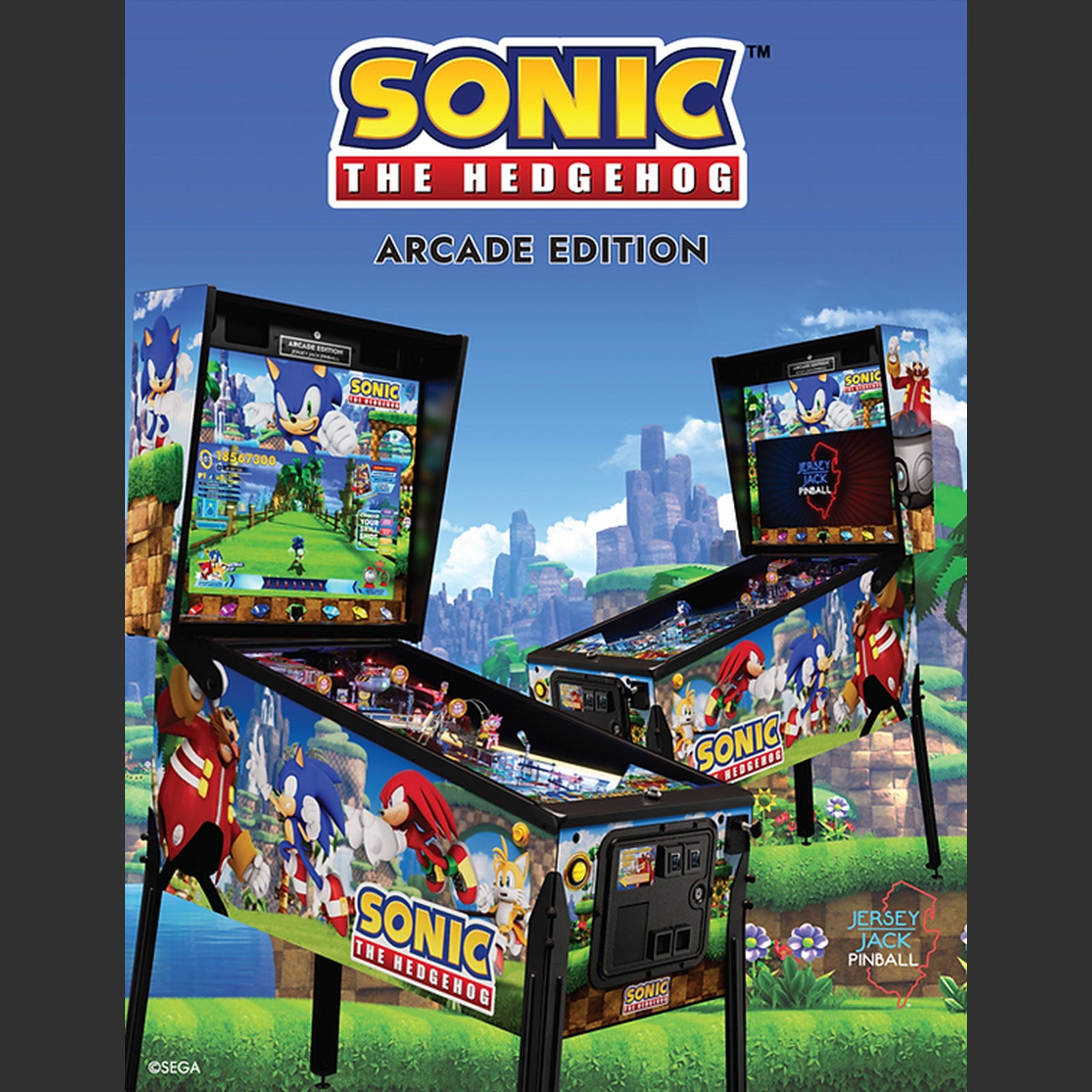 Nitro Pinball Sales SONIC The Hedgehog ARCADE Edition Jersey Jack Pinball Machine