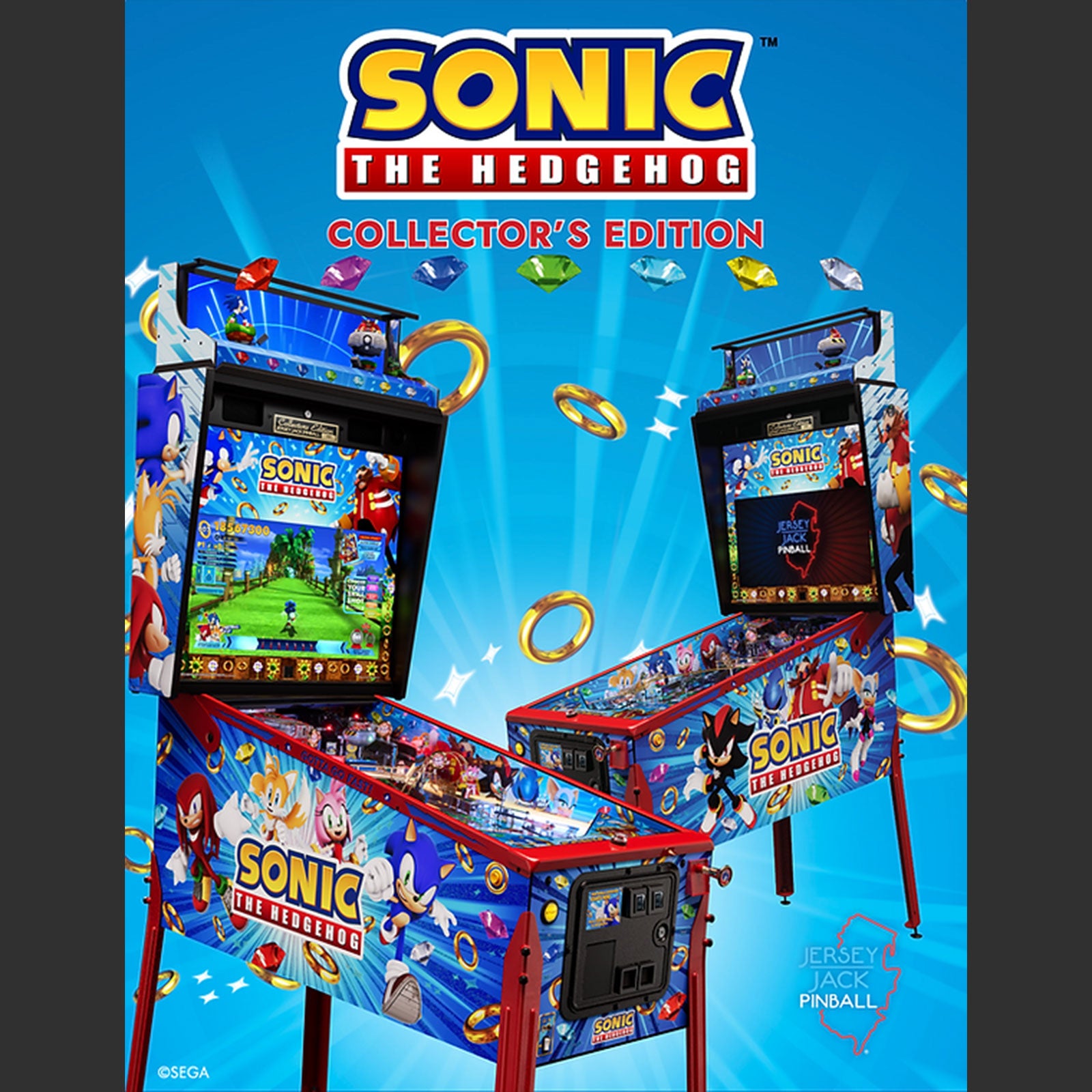 Nitro Pinball Sales SONIC The Hedgehog COLLECTOR Edition Jersey Jack Pinball Machine