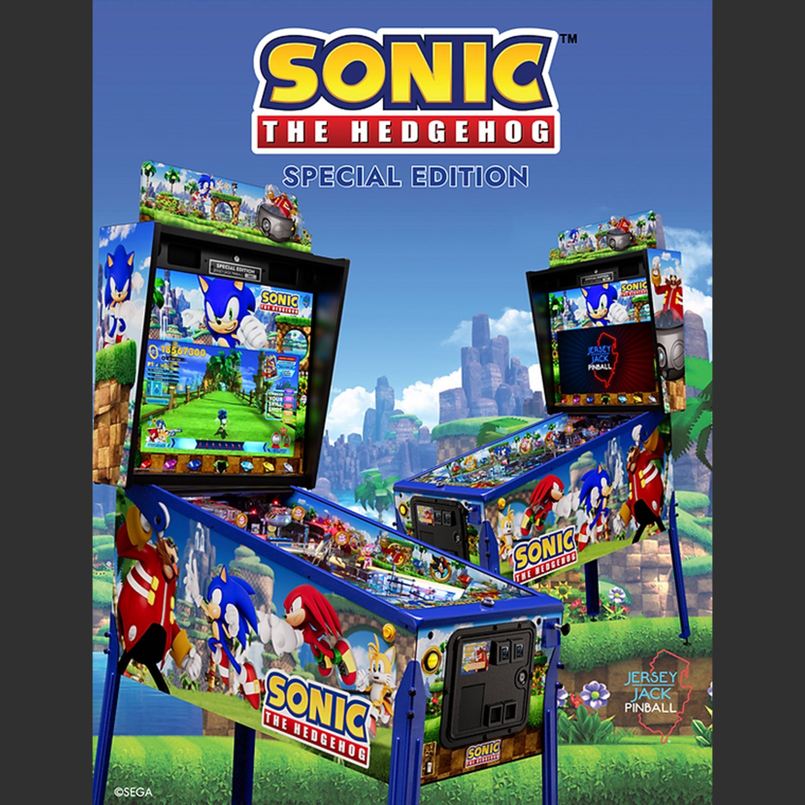 Nitro Pinball Sales SONIC The Hedgehog Special Edition Jersey Jack Pinball Machine