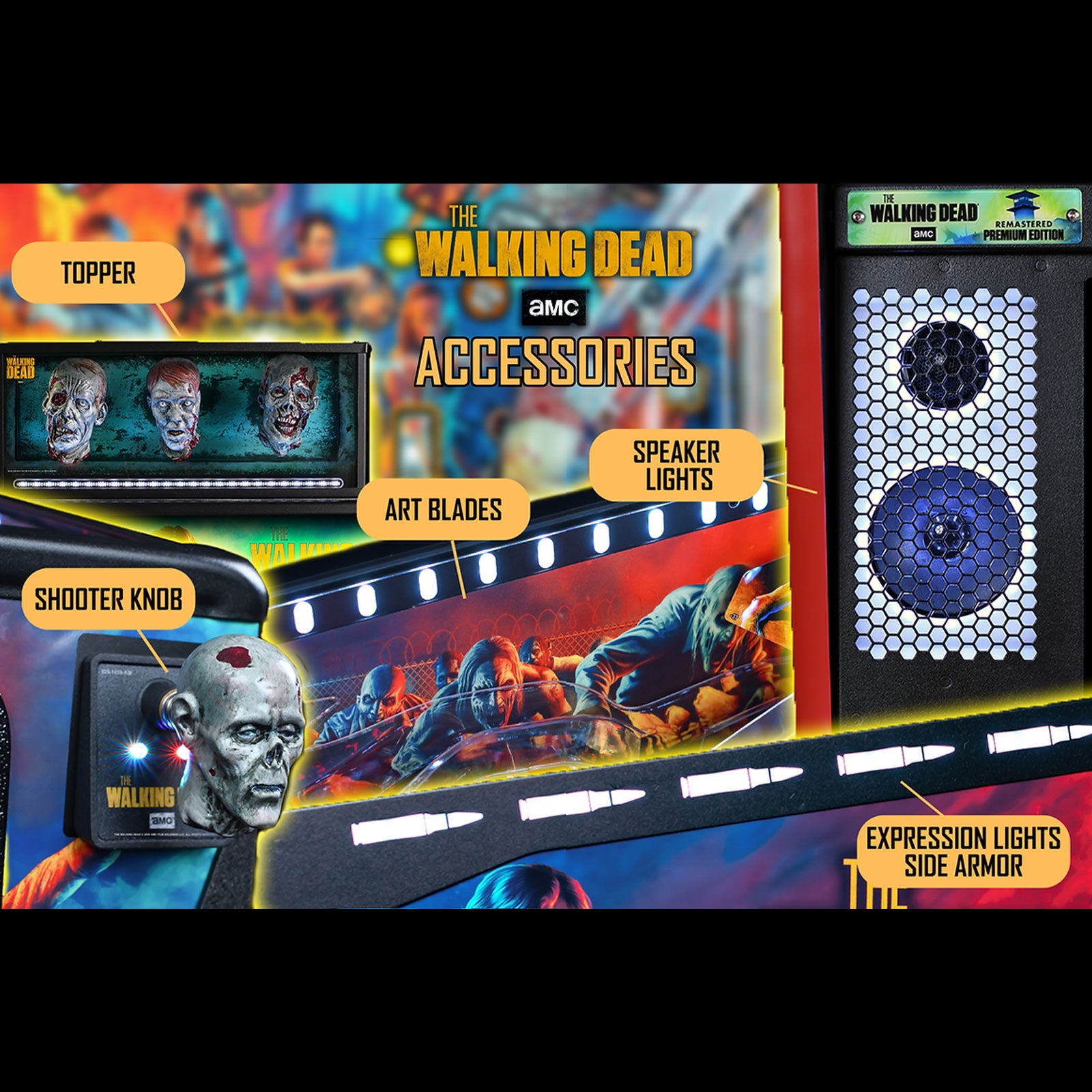 Nitro Pinball Sales Parts & Accessories The Walking Dead Remastered Side Armor Kit