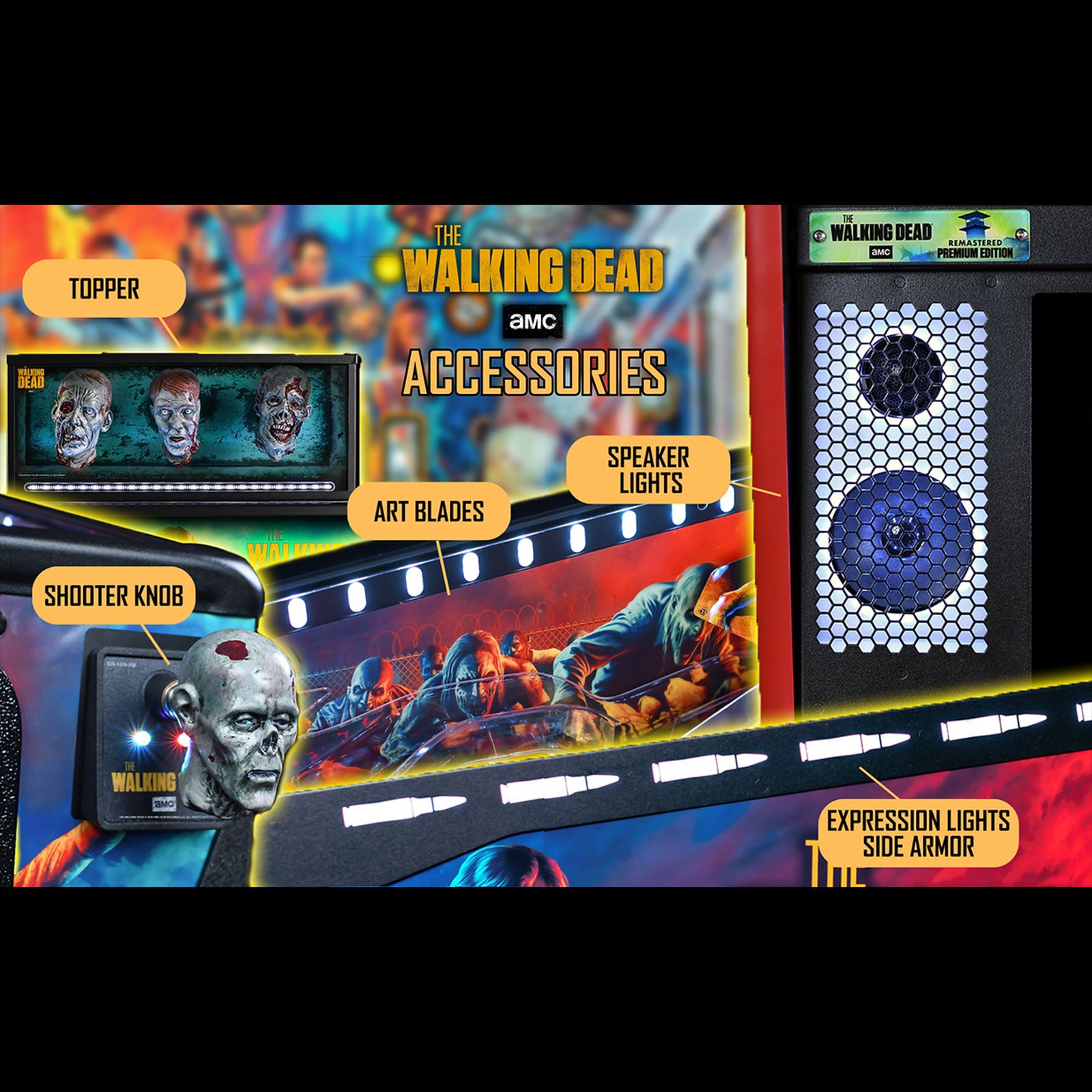 Nitro Pinball Sales Parts & Accessories The Walking Dead Remastered Interior Art Blades