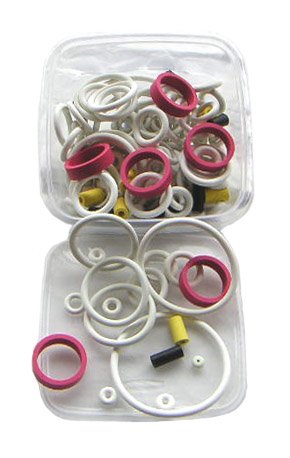 125-Piece White Rubber Ring Set - Red - Nitro Pinball Sales