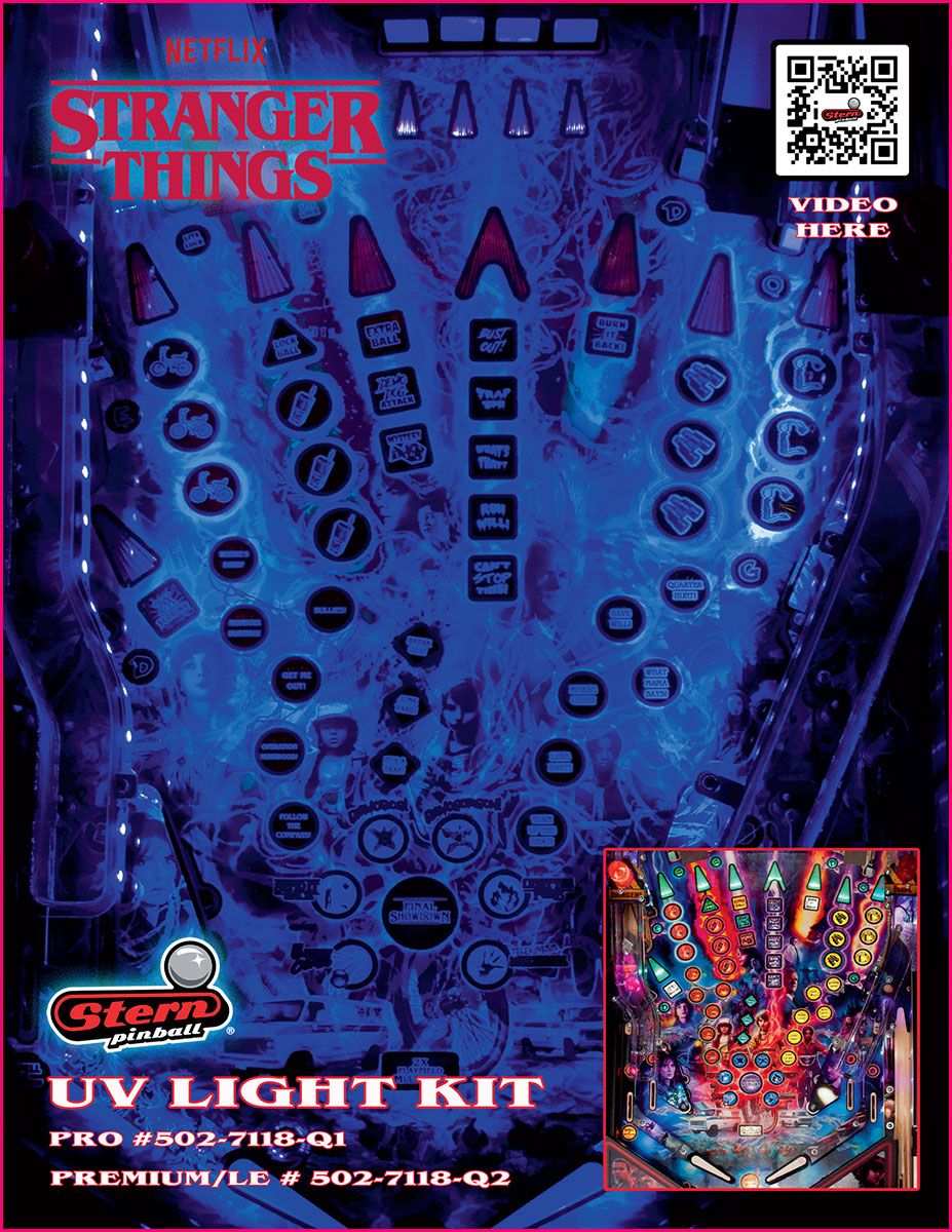 Stranger Things PREM & LE UV Light Kit! - Nitro Pinball Sales