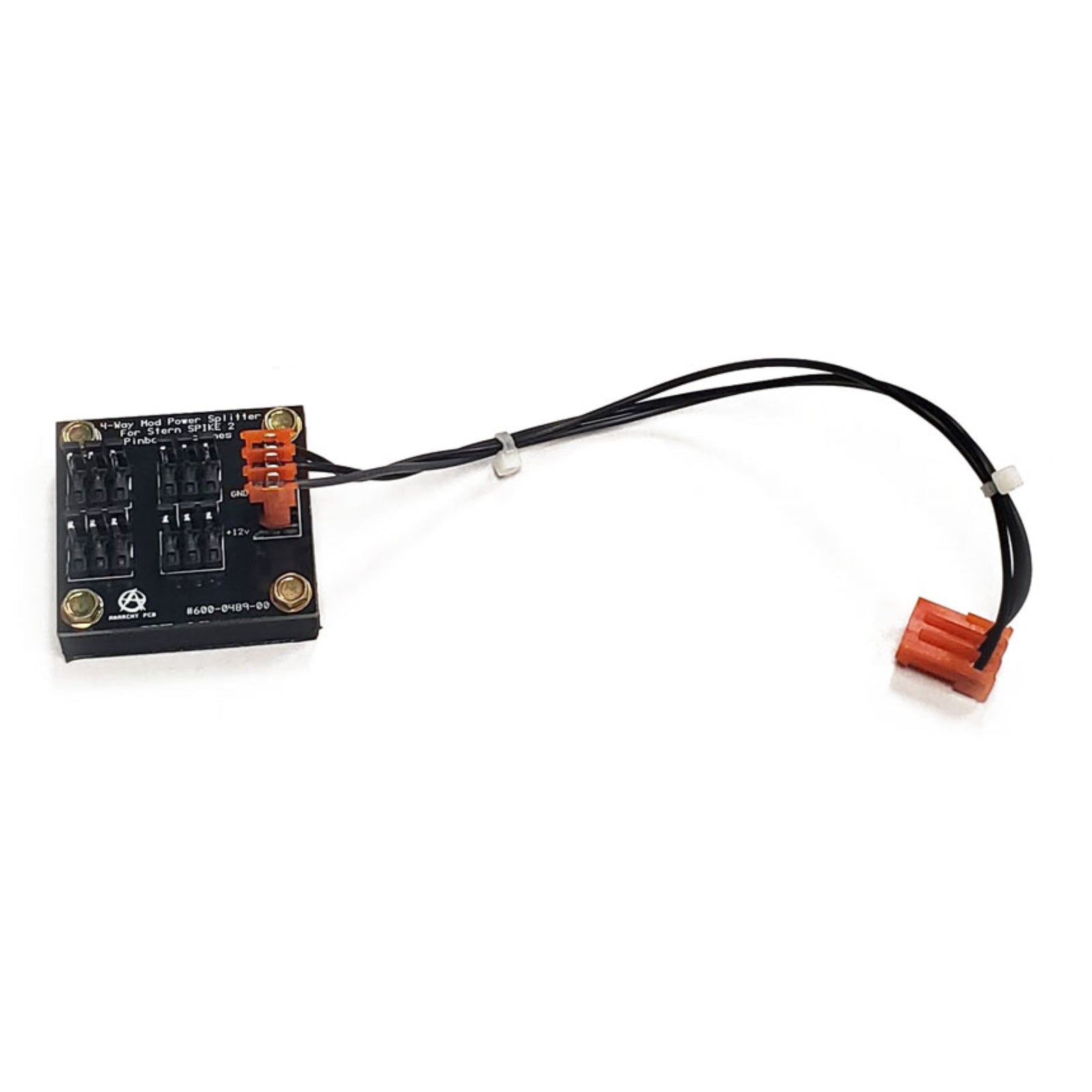 Nitro Pinball Sales Parts & Accessories 4-Way Power Splitter Board for Stern SPIKE & SPIKE 2 Pinball Machines – Clean Mod Power Hub Electronic component with connectors on a white background