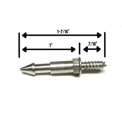 1-7/16" Tall Metal Post (w/cutaway) Wood Screw Base 530-5004-00