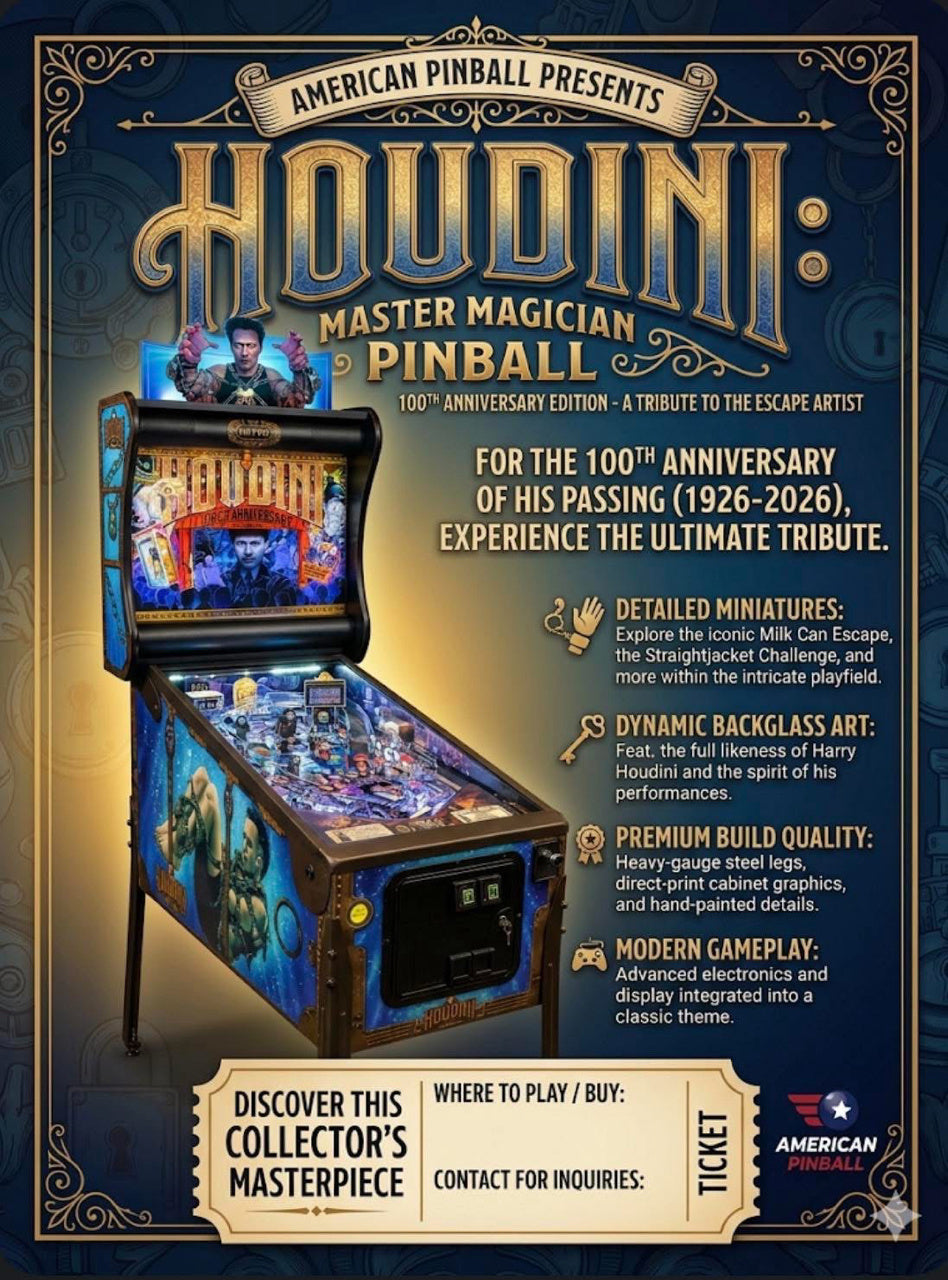 HOUDINI 100th Anniversary Edition - PREORDER - Nitro Pinball Sales
