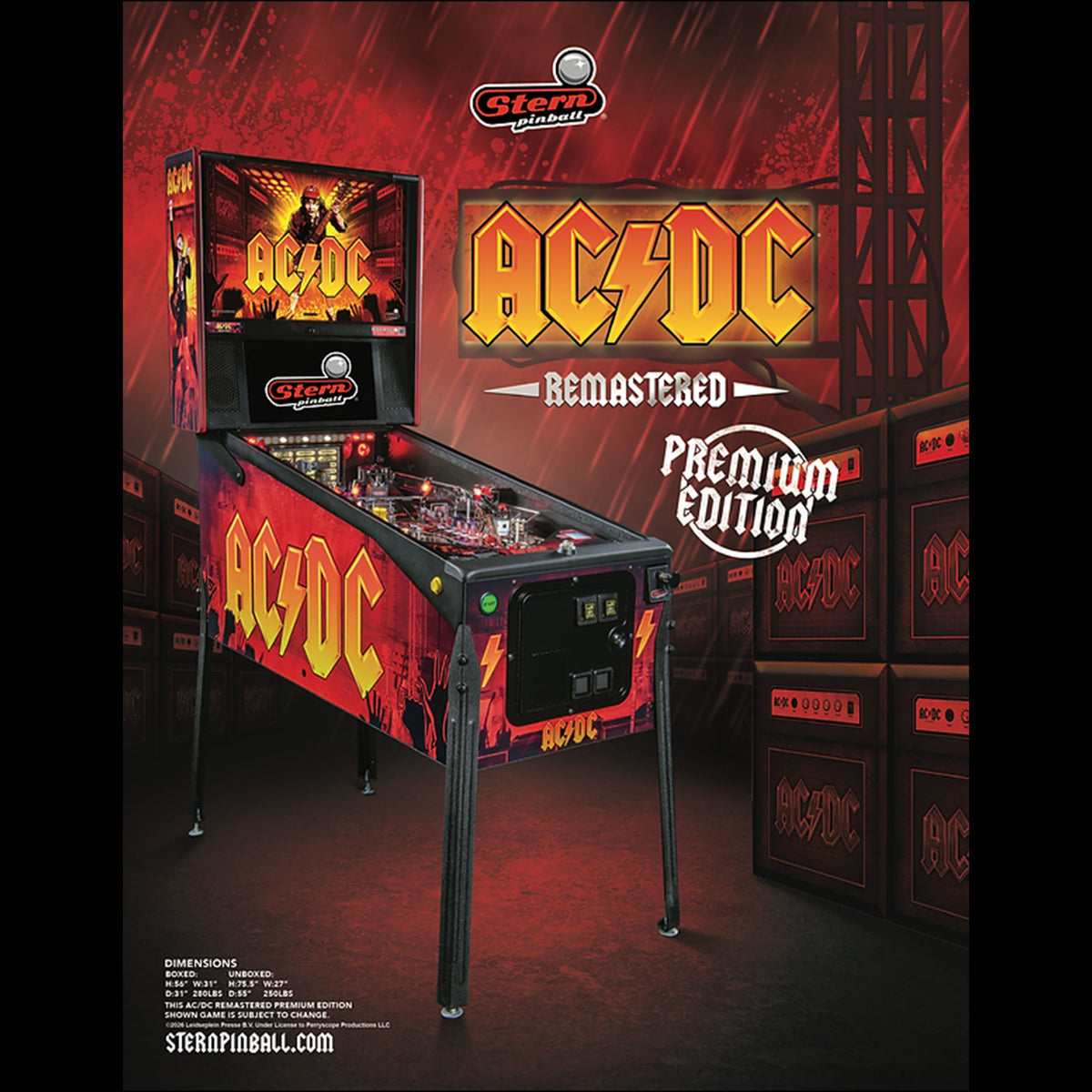 Nitro Pinball Sales AC/DC PREMIUM Pinball Machine Stern Pinball