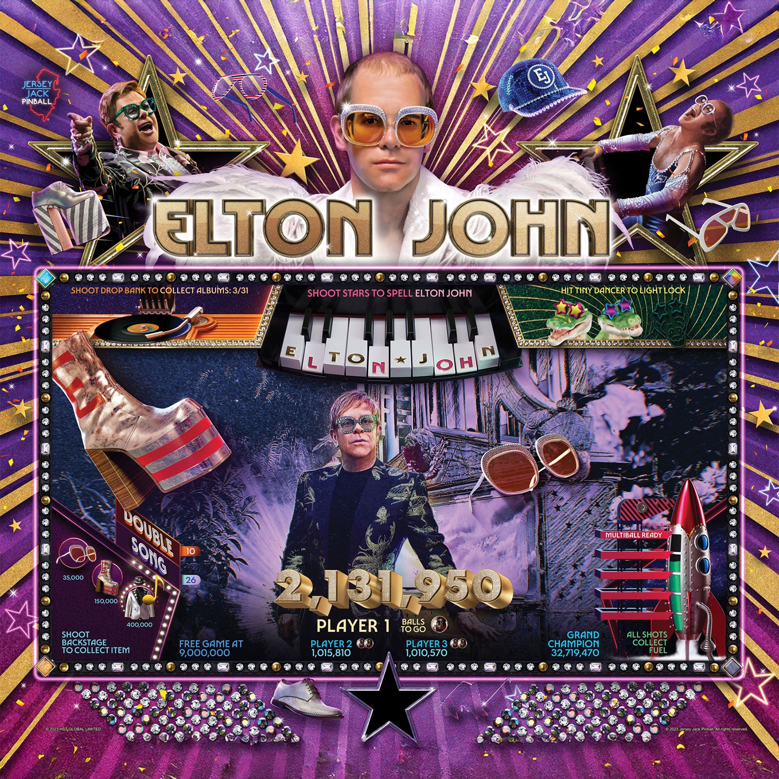 Nitro Pinball Sales  Jersey Jack Pinball Machine ELTON JOHN Collector's Edition