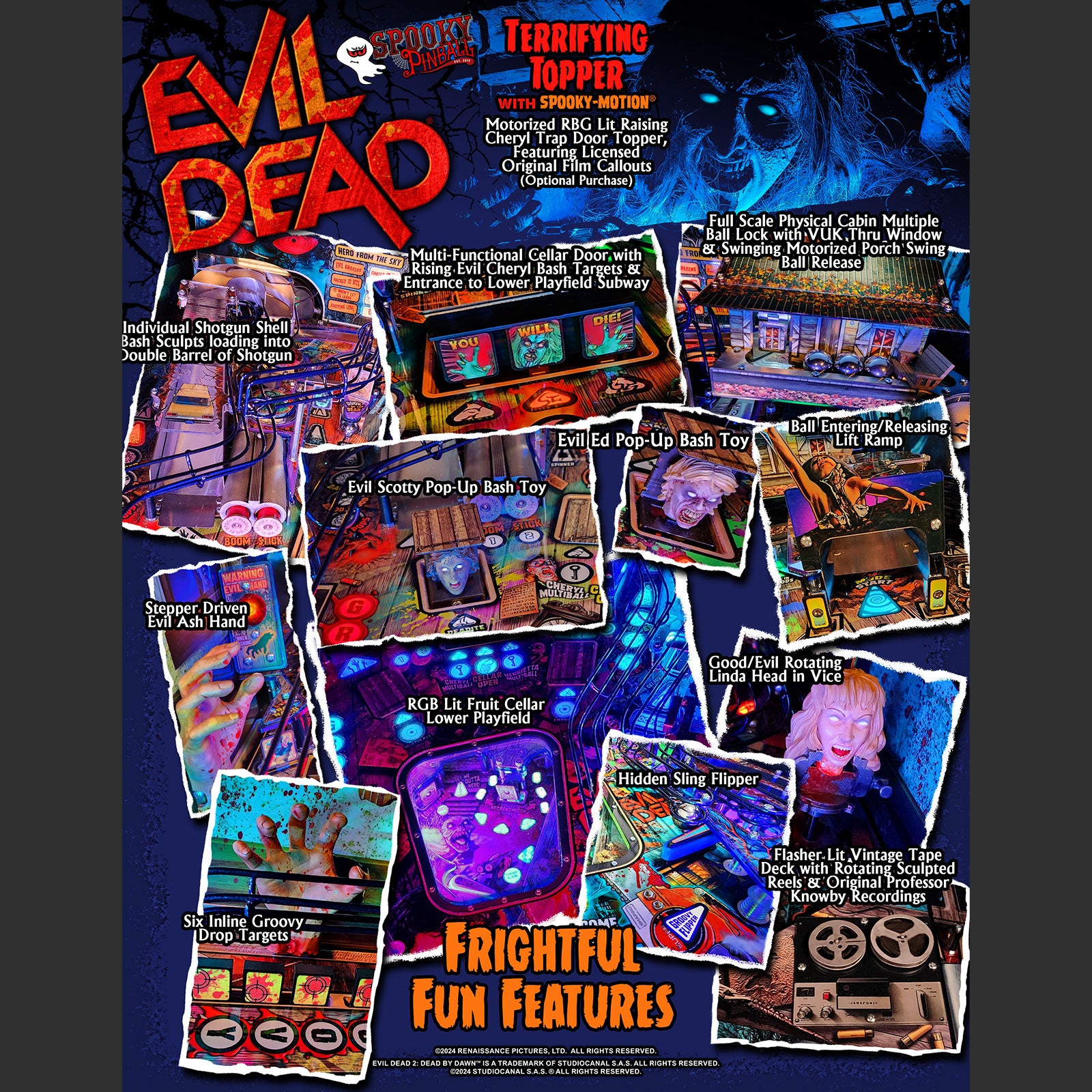 Nitro Pinball Sales Spooky Pinball Evil Dead Collector's Edition Playfield