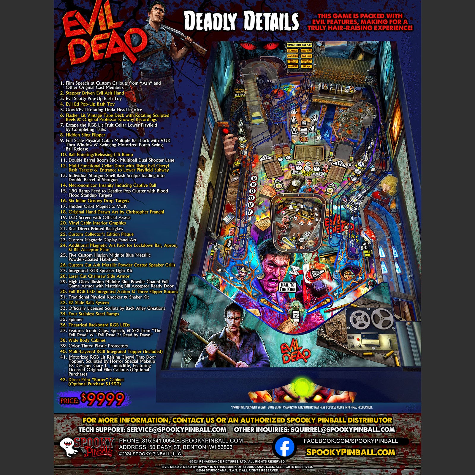 Nitro Pinball Sales Spooky Pinball Evil Dead Collector's Edition