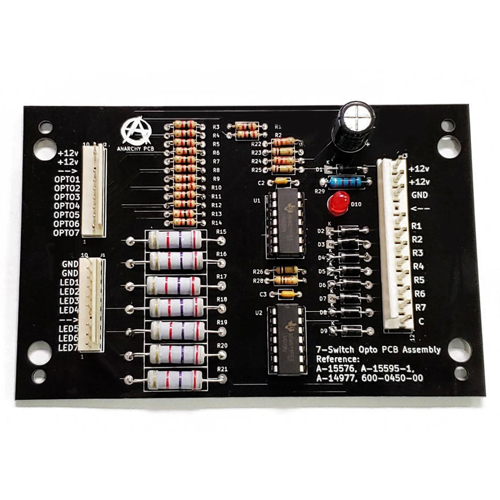 Nitro Pinball Sales Parts & Accessories Homepin - 7 Switch Opto PCB Assembly - WITHOUT Mounting Brackets: WMS A-15576, A-14977 A-15595