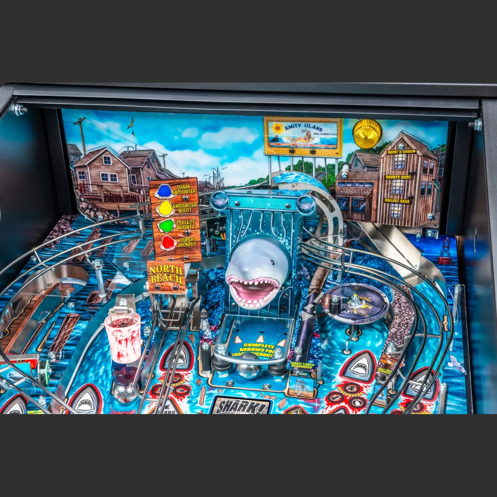 Nitro Pinball Sales Canada Stern Pinball Machine Jaws Pro Playfield