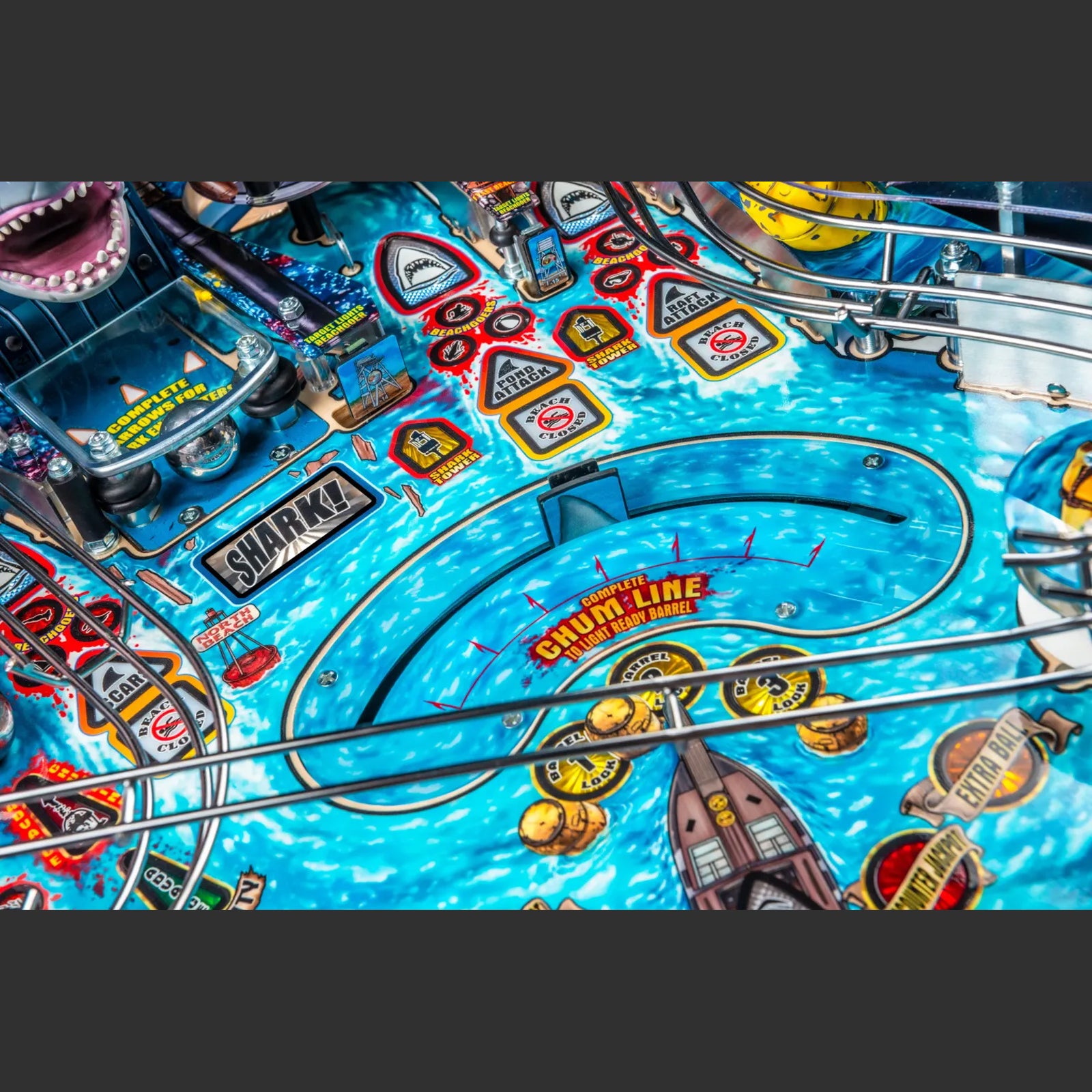 Nitro Pinball Sales Canada Stern Pinball Machine Jaws Pro Playfield