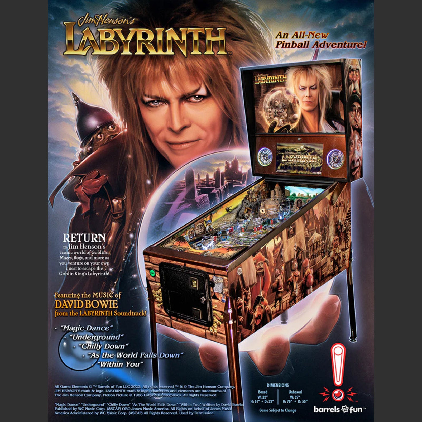 Nitro Pinball Sales Canada Barrels of Fun Pinball Machine Jim Henson’s Labyrinth