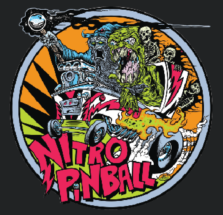 T-Shirt large logo Nitro Pinball designed by Dirty Donny