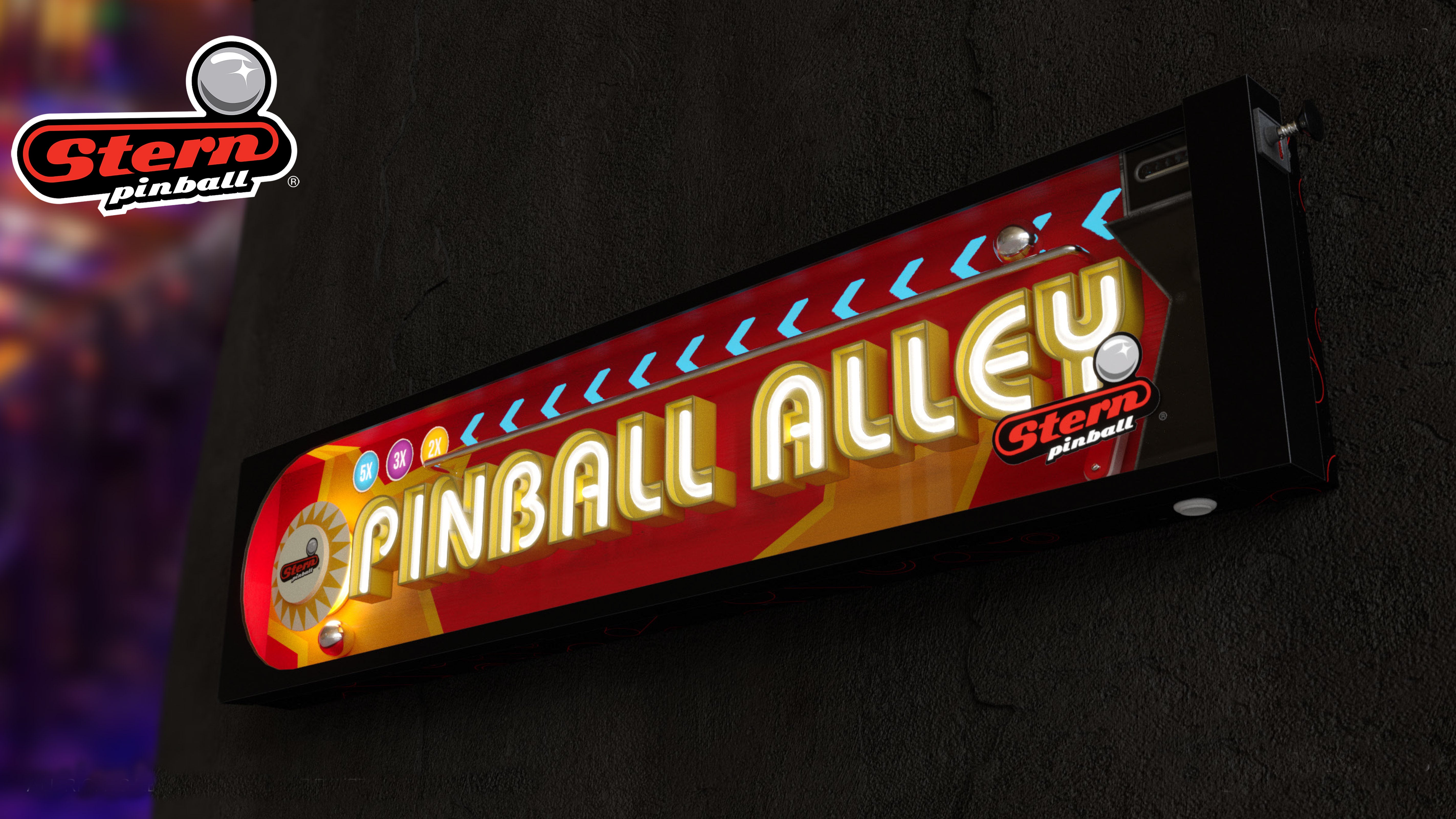 STERN "PINBALL ALLEY" LIGHT-UP SIGN - IN STOCK!