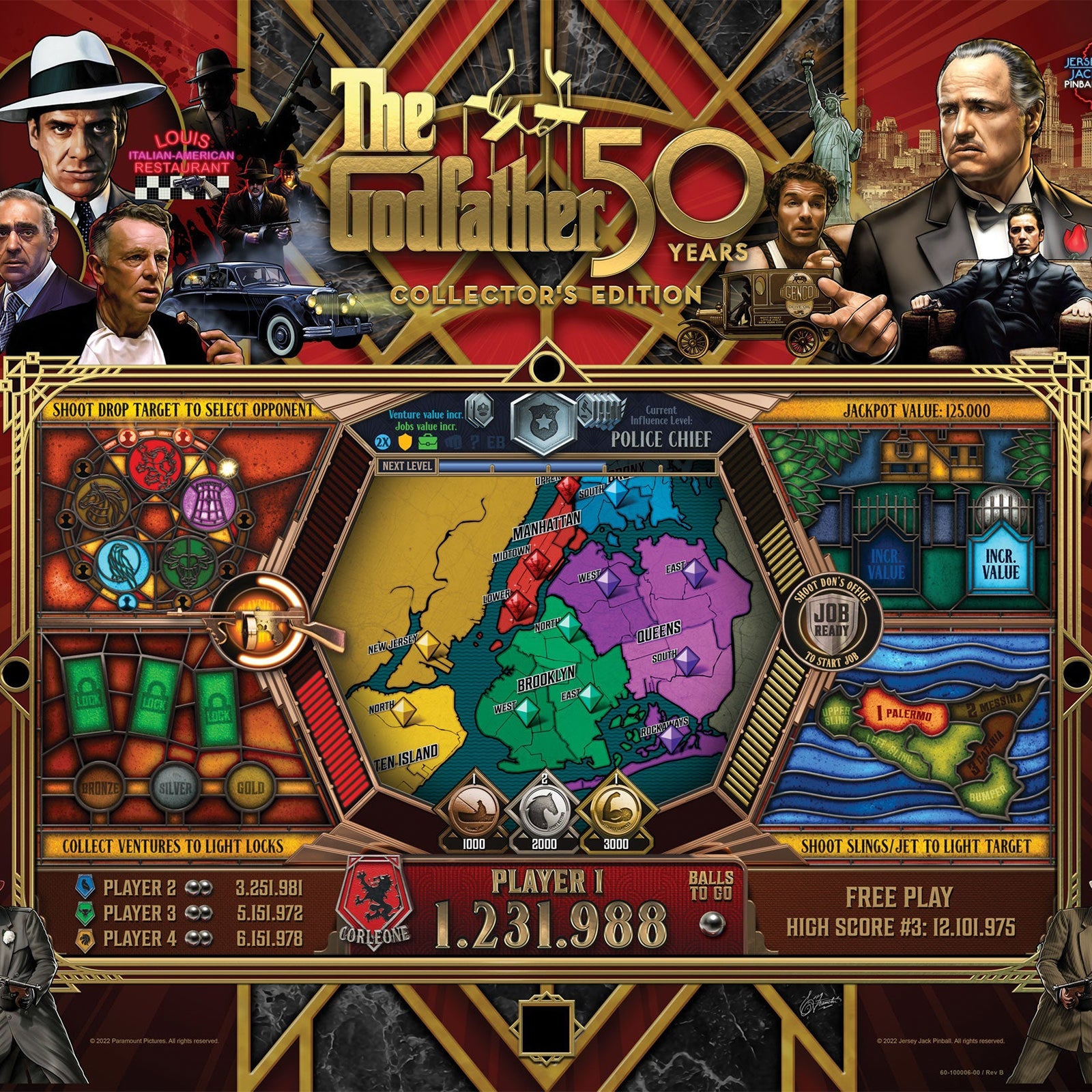 Nitro Pinball Sales Canada The Godfather™ Colector's Edition  Jersey Jack Pinball Machine