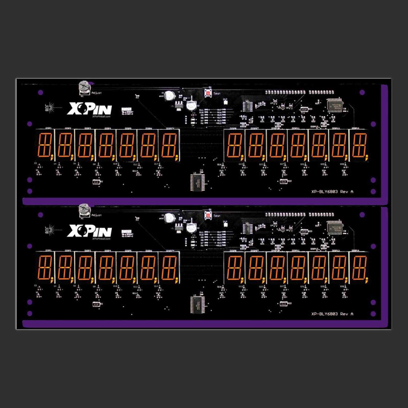 Nitro Pinball Sales Parts & Accessories XP-BLY6803-O / BALLY/MIDWAY 7 DIGIT DISPLAY: ORANGE