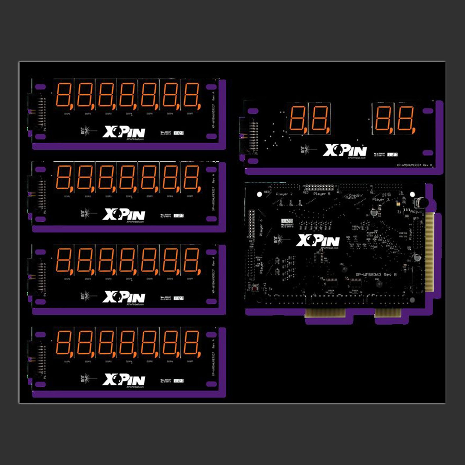 Nitro Pinball Sales Parts & Accessories XP-WMS8363-O / WILLIAMS SYSTEM 7-9 / 7 DIGIT DISPLAY: ORANGE