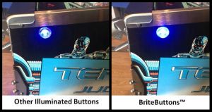 BriteButtons Illuminated Flipper Button Set for Sega/Stern White Star & SAM System Machines