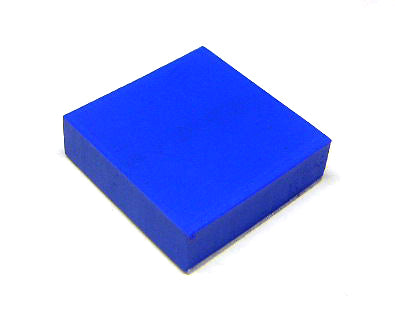 1" Square Blue Rubber Pad With Adhesive Backing: 23-6629