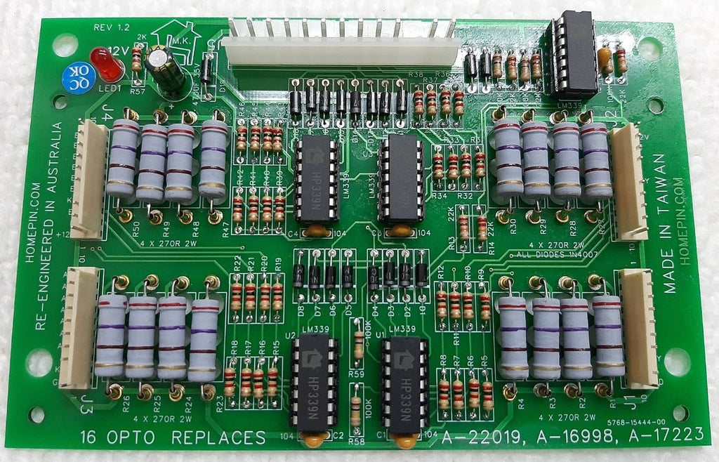 Homepin - 16 Opto Driver PCB Assy. A-22019 - Nitro Pinball Sales
