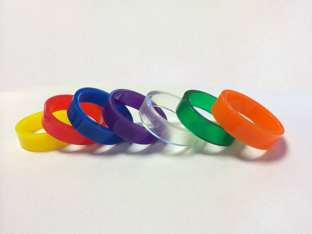 Super-Bands - Narrow 0.375in x 1.5in - ID Ring - Translucent - Nitro Pinball Sales