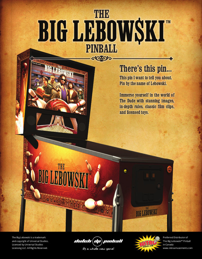 The Big Lebowski™ Pinball - DEPOSIT ONLY - Nitro Pinball Sales