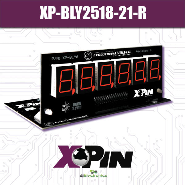 XP-BLY2518-21-R BALLY/STERN 6-DIGIT DISPLAY: RED