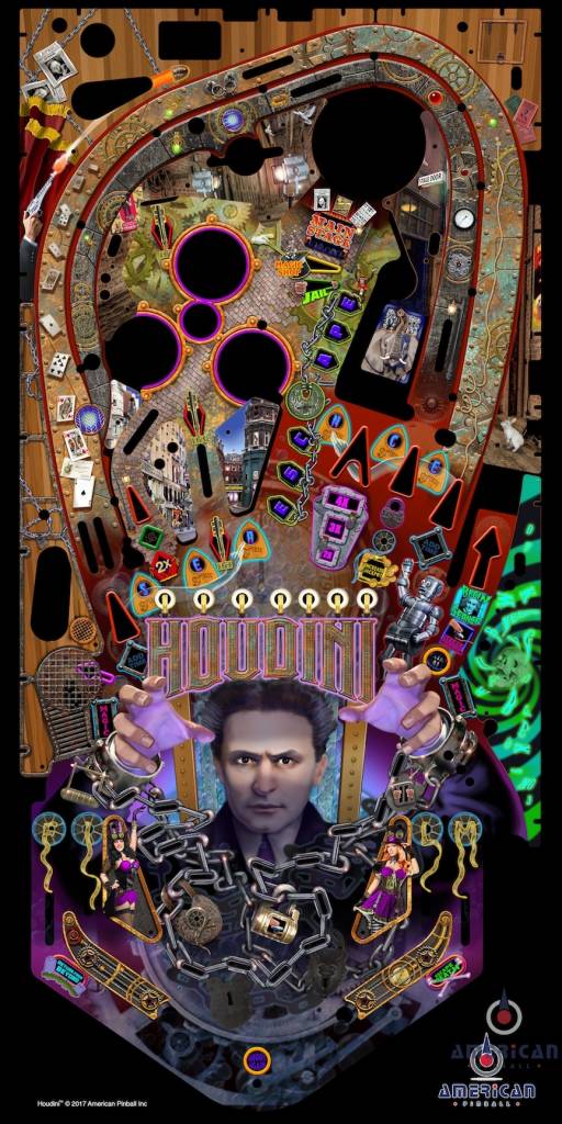 Houdini Master of Mystery Playfield Print - Nitro Pinball Sales